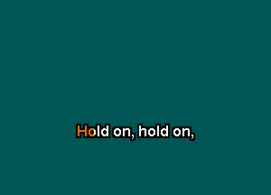 Hold on, hold on,