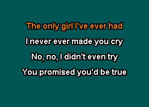 The only girl I've ever had
I never ever made you cry

No, no, I didn't even try

You promised you'd be true