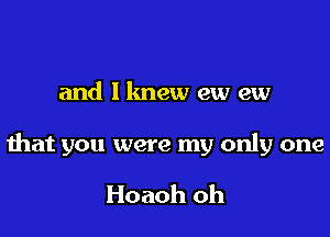 and l lmew ew ew

that you were my only one

Hoaoh oh