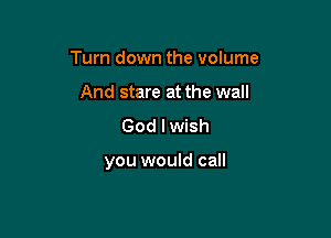 Turn down the volume
And stare at the wall
God I wish

you would call