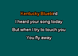 Kentucky Bluebird

I heard your song today

But when I try to touch you

You fly away