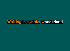 Walking in a winter wonderland