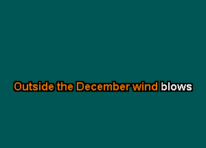 Outside the December wind blows