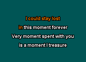 I could stay lost

in this momentforever

Very moment spent with you

is a moment I treasure