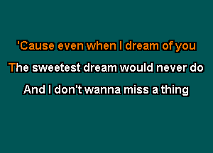 'Cause even when I dream ofyou
The sweetest dream would never do

And I don't wanna miss a thing