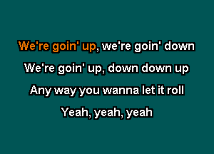 We're goin' up, we're goin' down

We're goin' up. down down up

Any way you wanna let it roll

Yeah, yeah, yeah