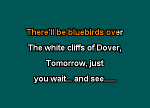 There'll be bluebirds over

The white cliffs of Dover,

Tomorrow, just

you wait... and see ......