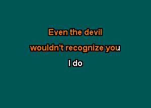 Even the devil

wouldn't recognize you

Ido