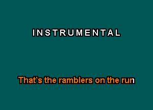 INSTRUMENTAL

That's the ramblers on the run