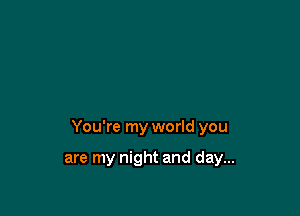 You're my world you

are my night and day...