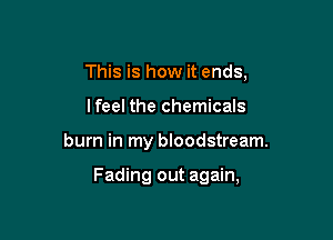 This is how it ends,
lfeel the chemicals

burn in my bloodstream.

Fading out again,