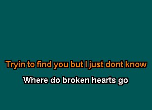 Tryin to find you but Ijust dont know

Where do broken hearts go