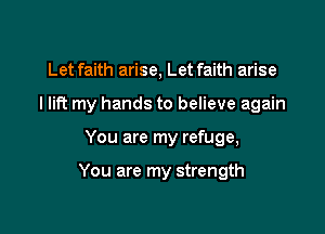 Let faith arise, Let faith arise
I lift my hands to believe again

You are my refuge,

You are my strength