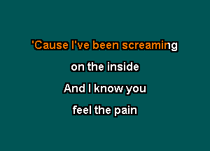 'Cause I've been screaming

on the inside
And I know you

feel the pain