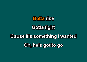Gotta rise
Gotta fight

Cause it's something Iwanted

Oh, he's got to go