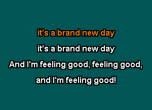 it's a brand new day

it's a brand new day

And I'm feeling good. feeling good,

and I'm feeling good!