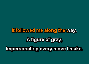 It followed me along the way.

A figure of gray,

Impersonating every move I make.