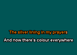 The silver lining in my prayers

And now there's colour everywhere