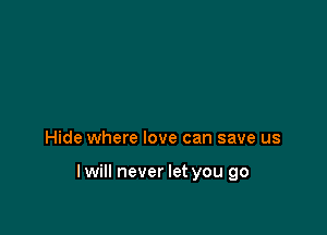 Hide where love can save us

lwill never let you go