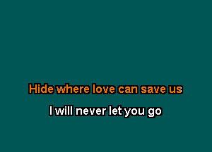 Hide where love can save us

lwill never let you go