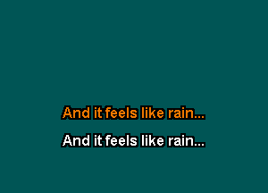 And it feels like rain...

And it feels like rain...