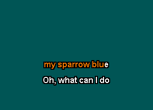 my sparrow blue
Oh, what can I do