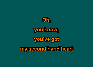 Oh,

you know,

you've got

my second hand heart