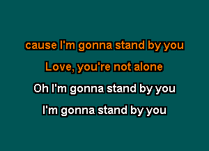 cause I'm gonna stand by you

Love, you're not alone

Oh I'm gonna stand by you

I'm gonna stand by you