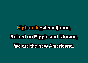 High on legal marijuana,

Raised on Biggie and Nirvana,

We are the new Americana.