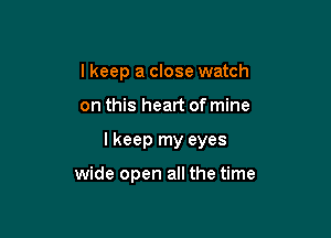 I keep a close watch

on this heart of mine

I keep my eyes

wide open all the time