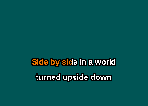 Side by side in a world

turned upside down