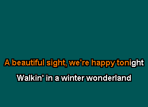 A beautiful sight, we're happy tonight

Walkin' in a winter wonderland