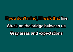 lfyou don't mind, I'll walk that line

Stuck on the bridge between us

Gray areas and expectations