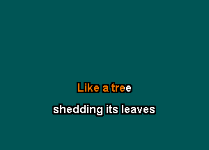 Like a tree

shedding its leaves