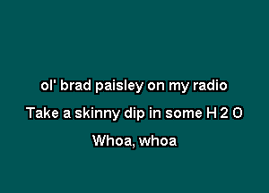 ol' brad paisley on my radio

Take a skinny dip in some H 2 0

Whoa, whoa