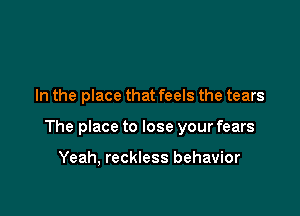 In the place that feels the tears

The place to lose your fears

Yeah, reckless behavior