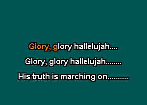 Glory, glory hallelujah....

Glory, glory hallelujah ........

His truth is marching on ...........