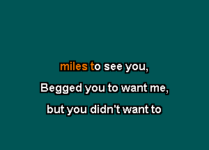 I travelled fifteen hundred

miles to see you,

Begged you to want me,

but you didn't want to