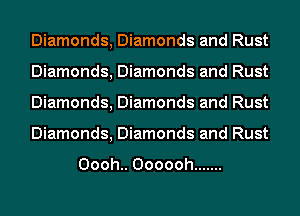 Diamonds, Diamonds and Rust
Diamonds, Diamonds and Rust
Diamonds, Diamonds and Rust
Diamonds, Diamonds and Rust

Oooh.. Oooooh .......