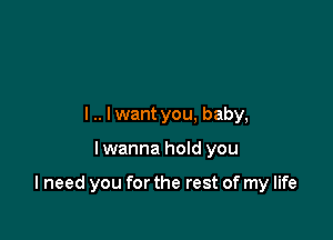 l.. I wantyou, baby,

lwanna hold you

lneed you for the rest of my life