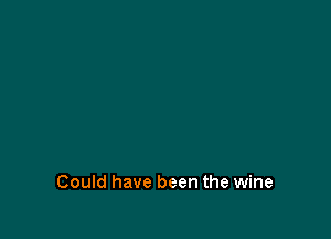 Could have been the wine