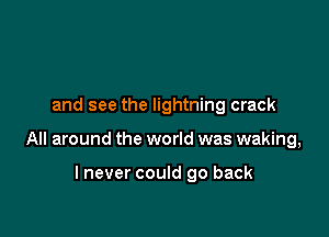 and see the lightning crack

All around the world was waking,

lnever could go back