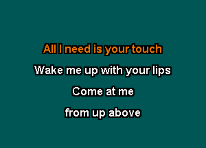 All I need is your touch

Wake me up with your lips

Come at me

from up above
