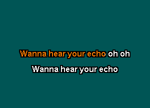 Wanna hear your echo oh oh

Wanna hear your echo