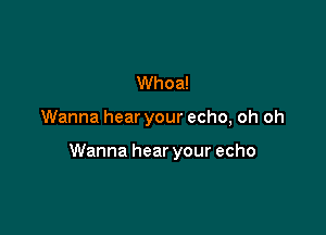 Whoa!

Wanna hear your echo, oh oh

Wanna hear your echo