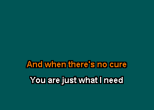 And when there's no cure

You arejust what I need