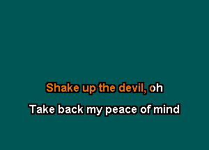 Shake up the devil, oh

Take back my peace of mind