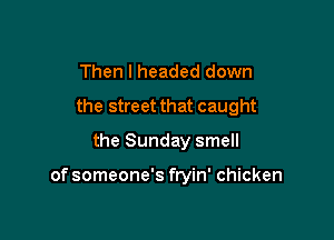 Then I headed down
the street that caught
the Sunday smell

of someone's fryin' chicken