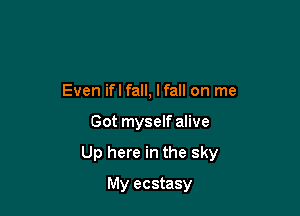 Even ifl fall, lfall on me

Got myself alive

Up here in the sky

My ecstasy