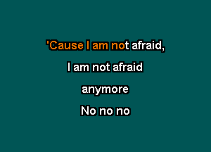 'Cause I am not afraid,

I am not afraid
anymore

No no no